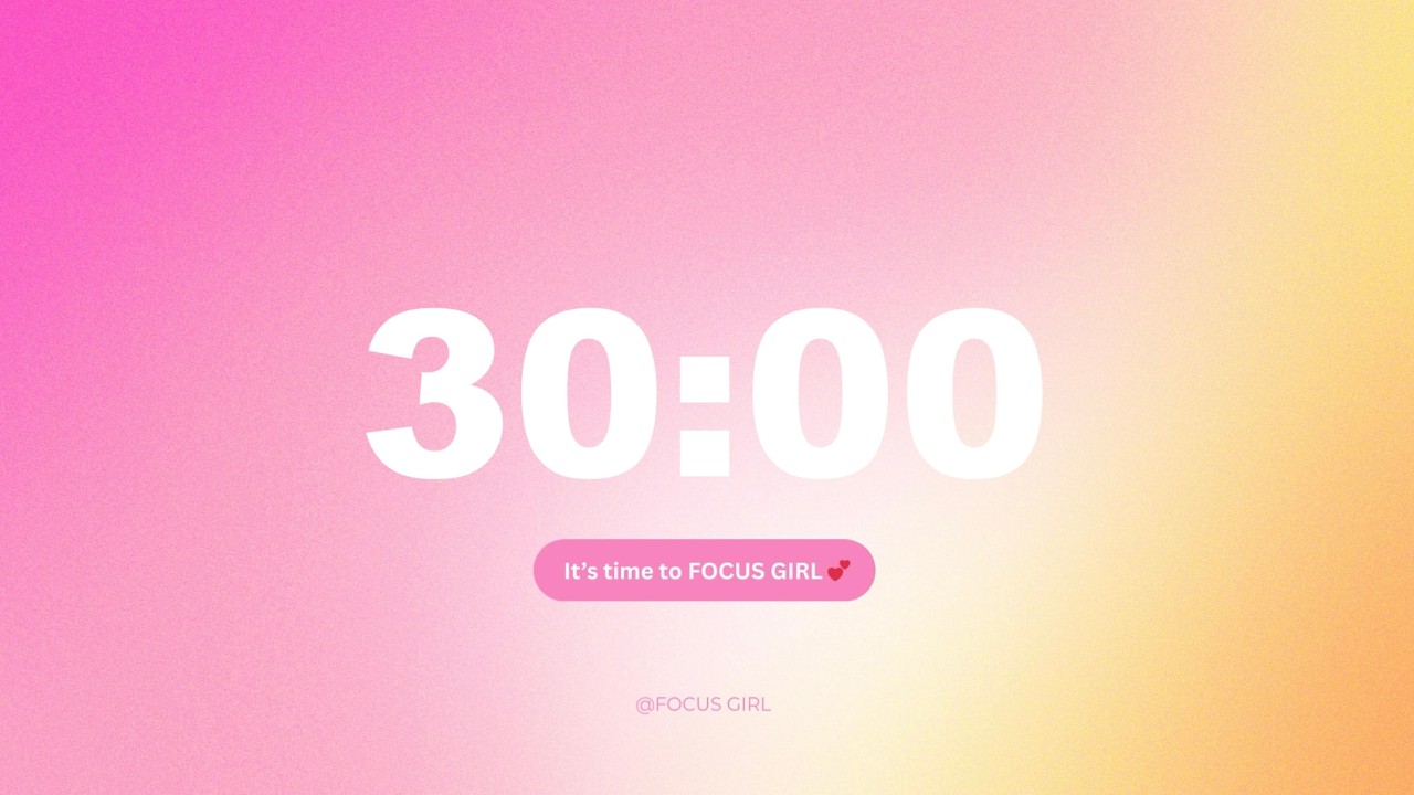 30 Min x3 STUDY TIMER ✨ 10 Min Break | Aesthetic Pink Aura Countdown for Deep Focus | STUDY WITH ME📖