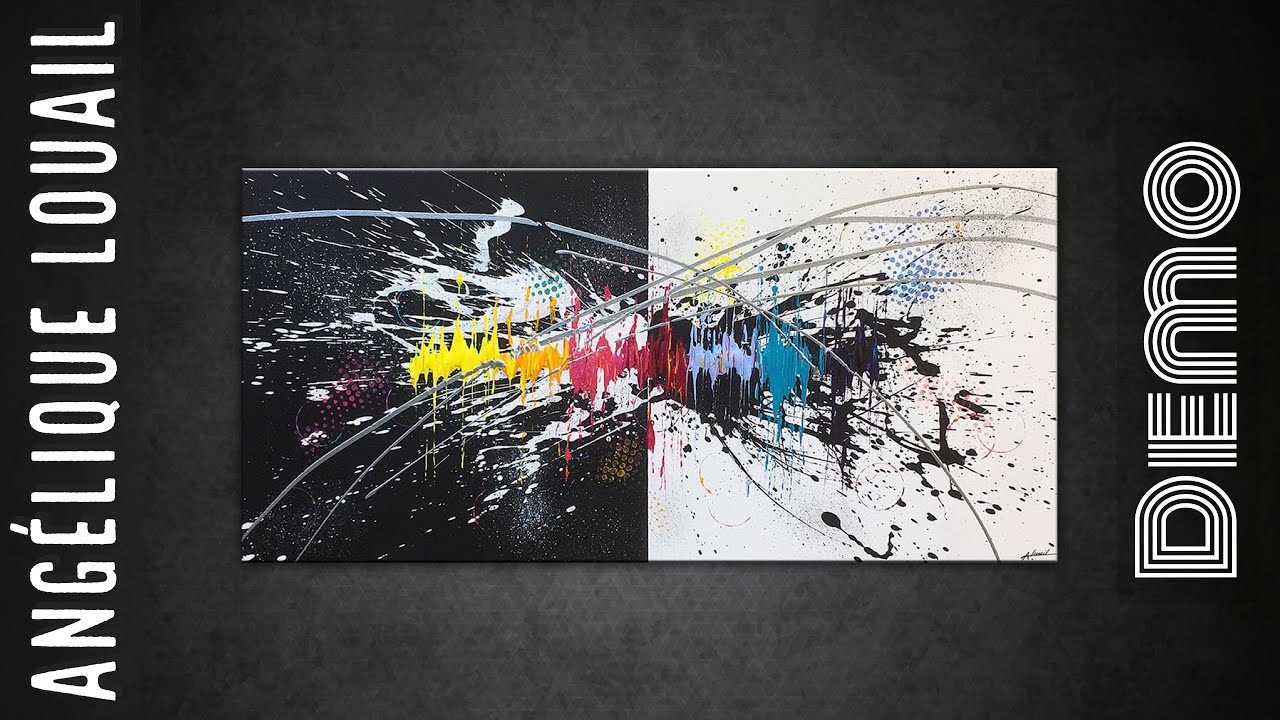 Démonstration de peinture abstraite à l'acrylique par Angélique Louail