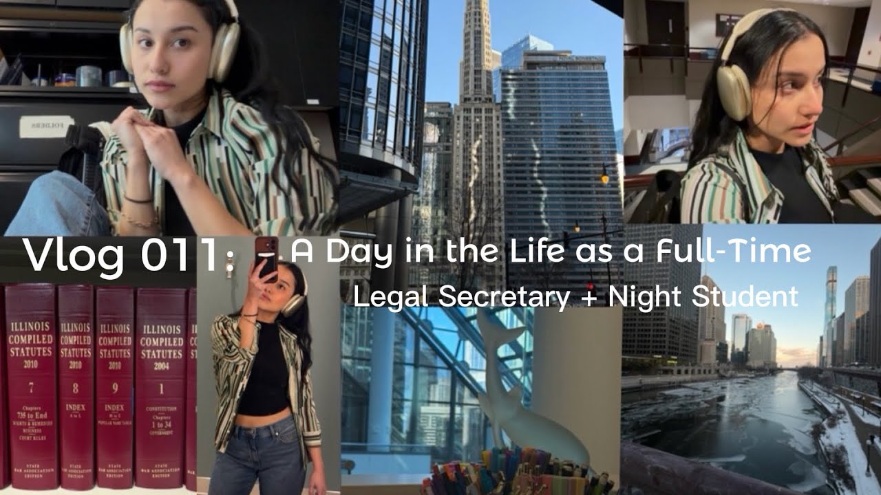 Vlog 011: A Day in the Life as a Full-Time Legal Secretary + Night Student in Chicago 🐉☀️✨