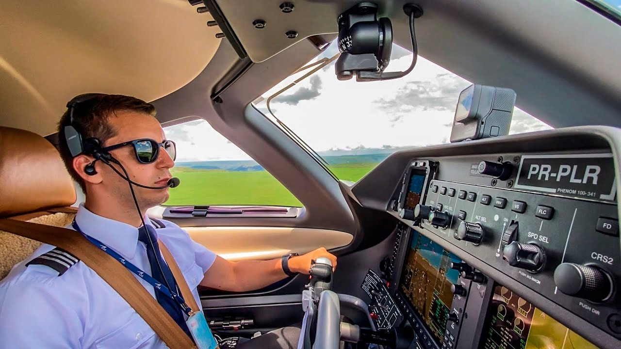 QUANDO O CO-PILOTO ASSUME O LUGAR DO COMANDANTE : DECOLAGEM E POUSO COM PHENOM 100 DA EMBRAER #177