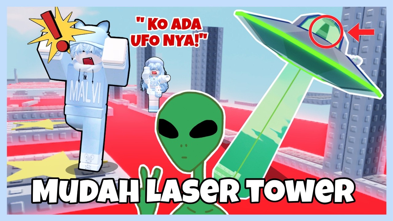 KOK ADA UFO?! Petualangan Seru di Menara Laser Roblox!