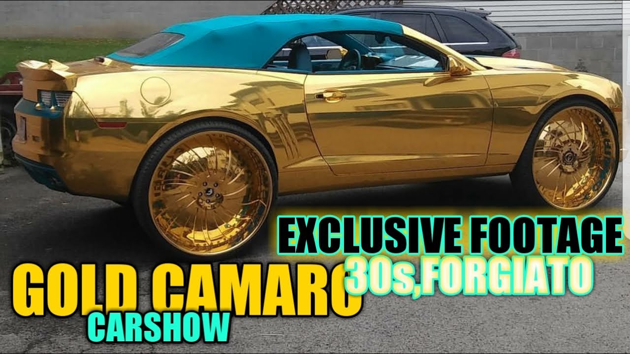 GOLD CAMARO, CHARGER ON 32S AND FAN LOVE