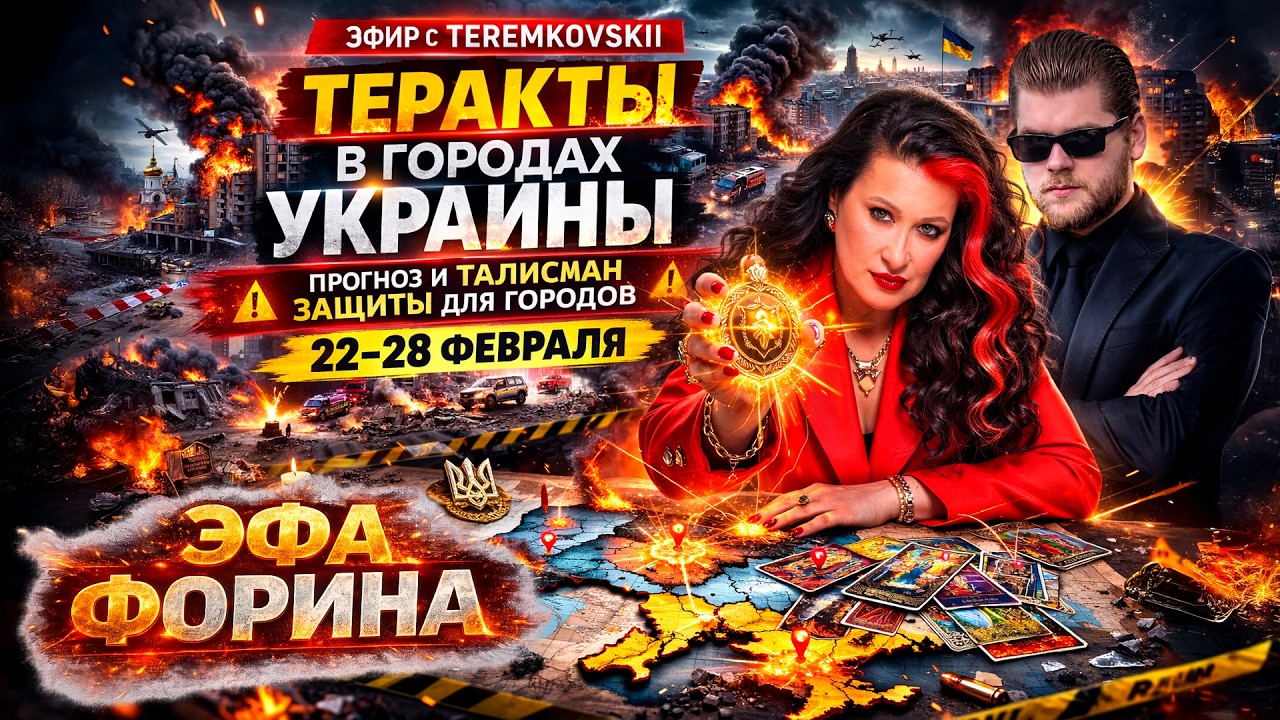 ТЕРАКТЫ В ГОРОДАХ УКРАИНЫ: ПРОГНОЗ И ТАЛИСМАН ЗАЩИТЫ ДЛЯ ГОРОДОВ (22&ndash;28 ФЕВРАЛЯ) ЭФИР С TEREMKOVSKII
