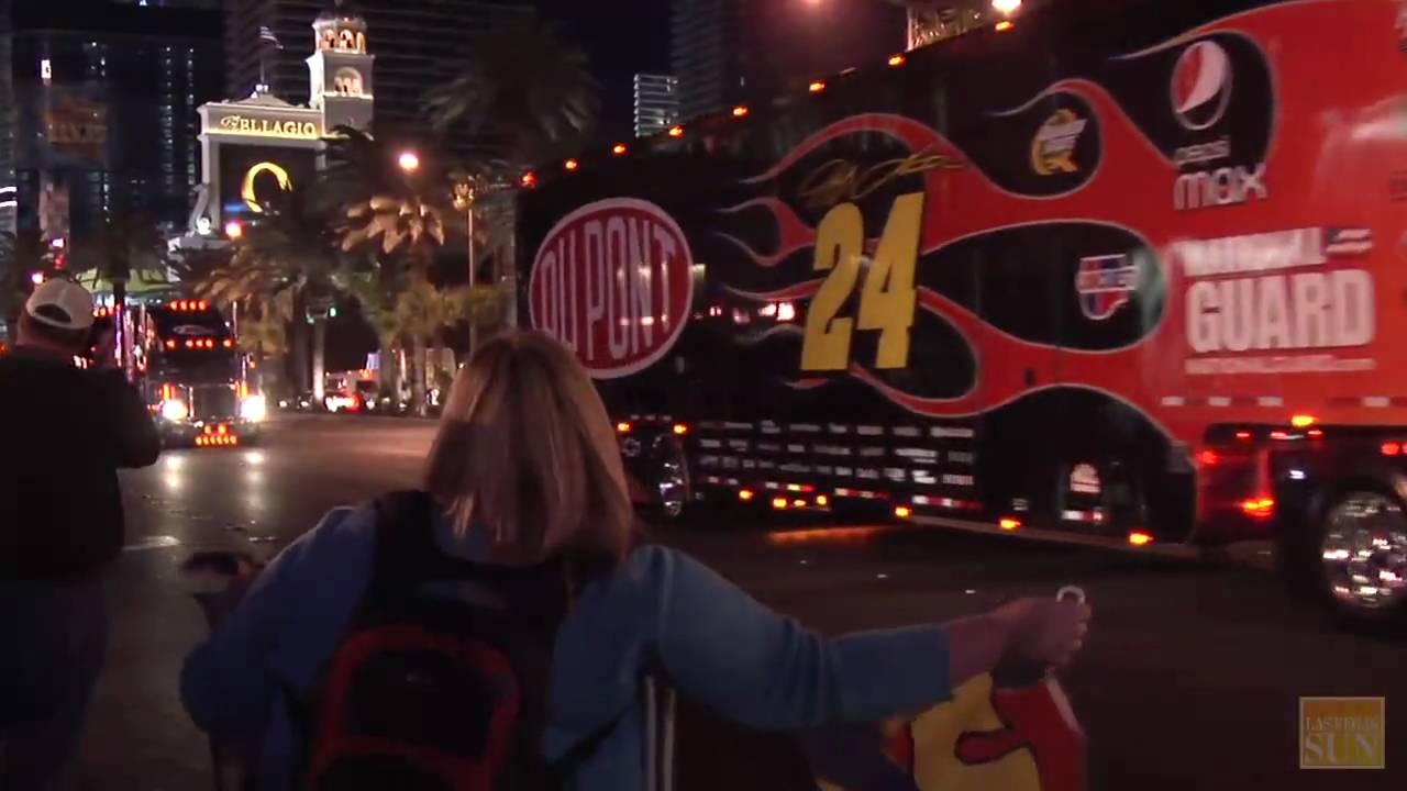NASCAR Hauler Parade on the Strip