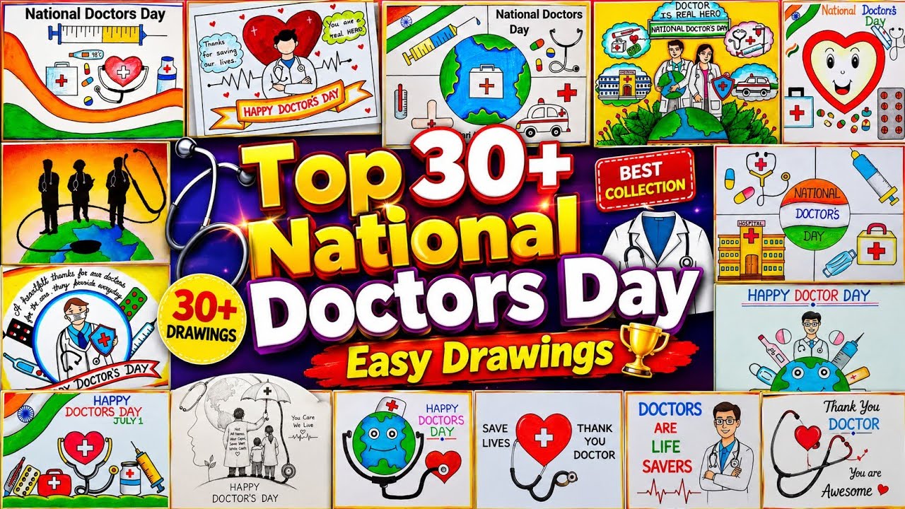 Doctors Day Drawing ideas🏆/National Doctors Day Best drawing/Doctor Day Poster/Happy Doctors Day