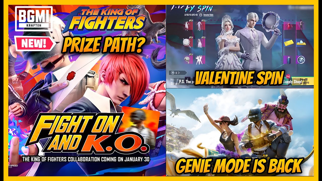 🔥BGMI PRIZE PATH THE KING OF FIGHTERS COLLAB l RELEASE DATE l GENIE MODE COMING TO BGMI