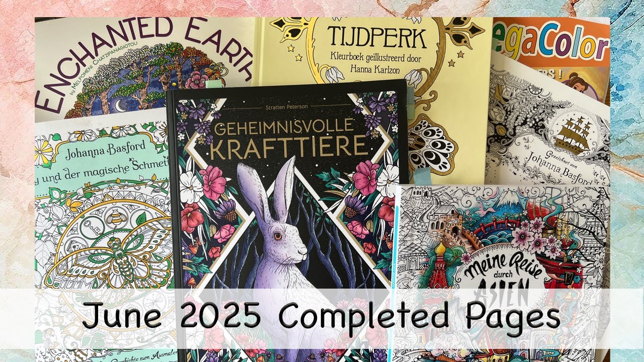 My completed coloring pages for june 2025 | Adult Coloring