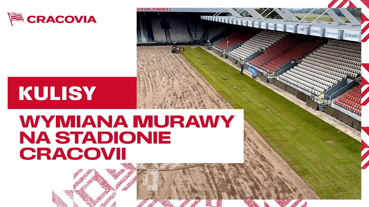 Wymiana murawy na stadionie Cracovii - wrzesień 2024