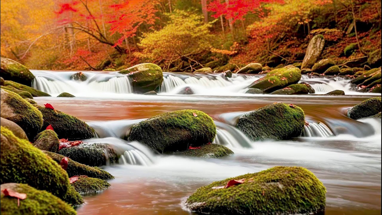 Flowing River Sound for Deep Sleep White Noise Forest Ambience for Stress & Mental Health