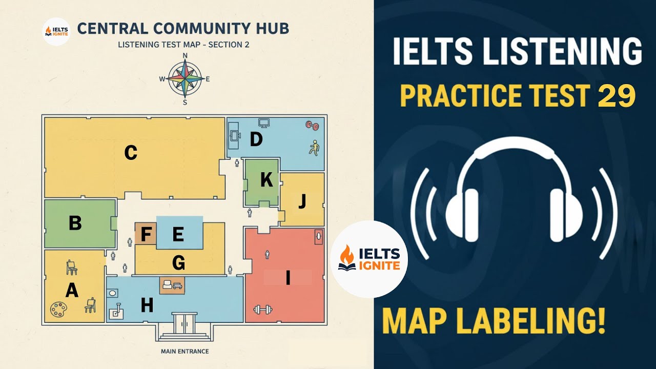 Практический тест IELTS Listening Map, тест 29 | Практика аудирования IELTS 2025