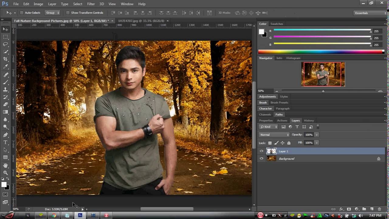 Photoshop tutorial How to change Background || Tagalog