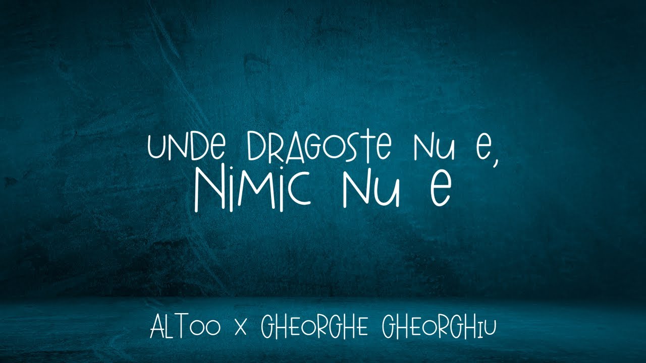 ALTOO x Gheorghe Gheorghiu - Unde dragoste nu e, nimic nu e  (Original Mix)