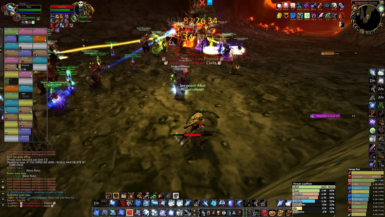 Rank 1 world hunter WoW Classic (phase 1+2) - Lucifron (Molten Core)