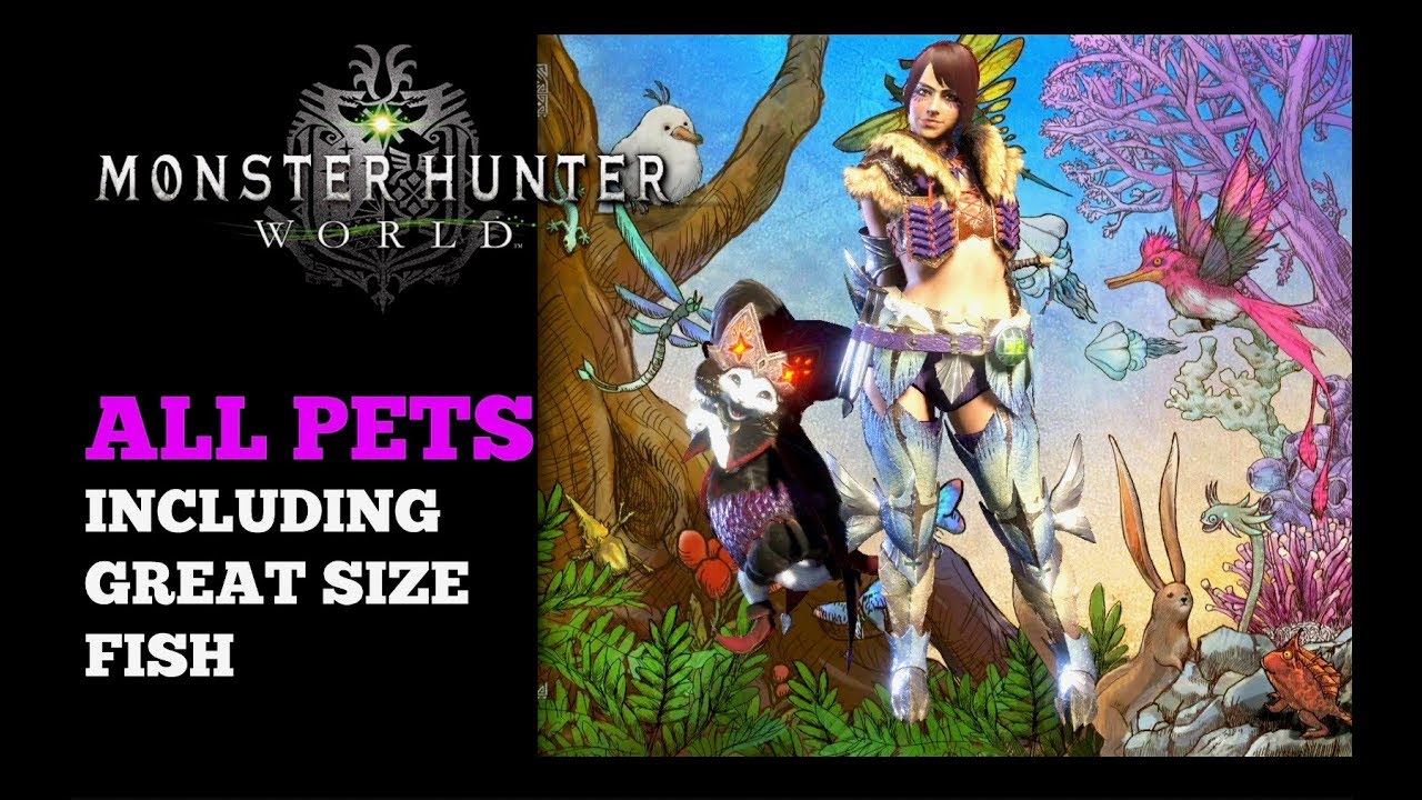 All Pets Monster Hunter World - All Endemic Life Locations (Incl. great size fish)