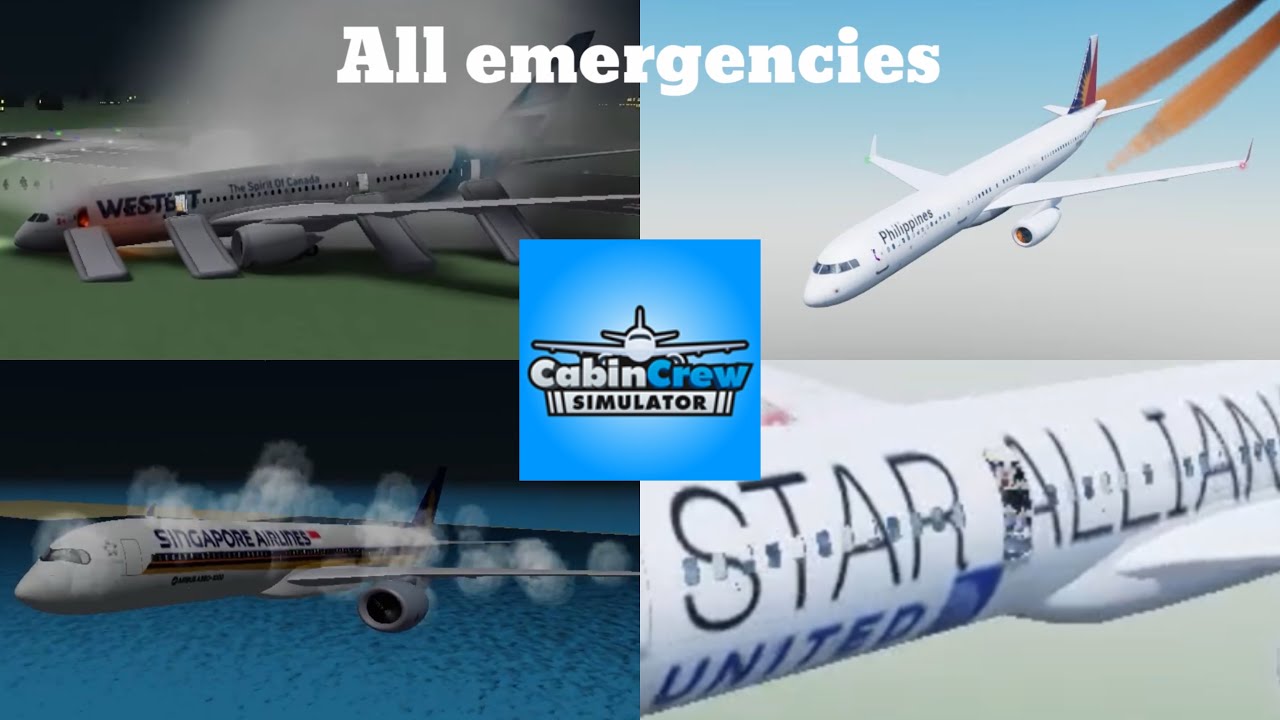 All emergencies in cabin crew simulator Roblox (2025)