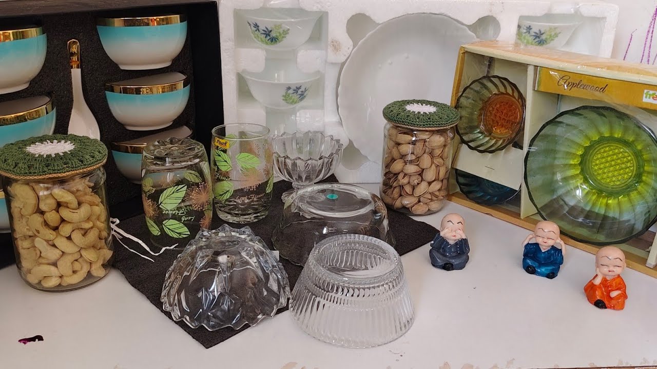 My Crockery collection|Variety of crockery collection|Delicate glass collection