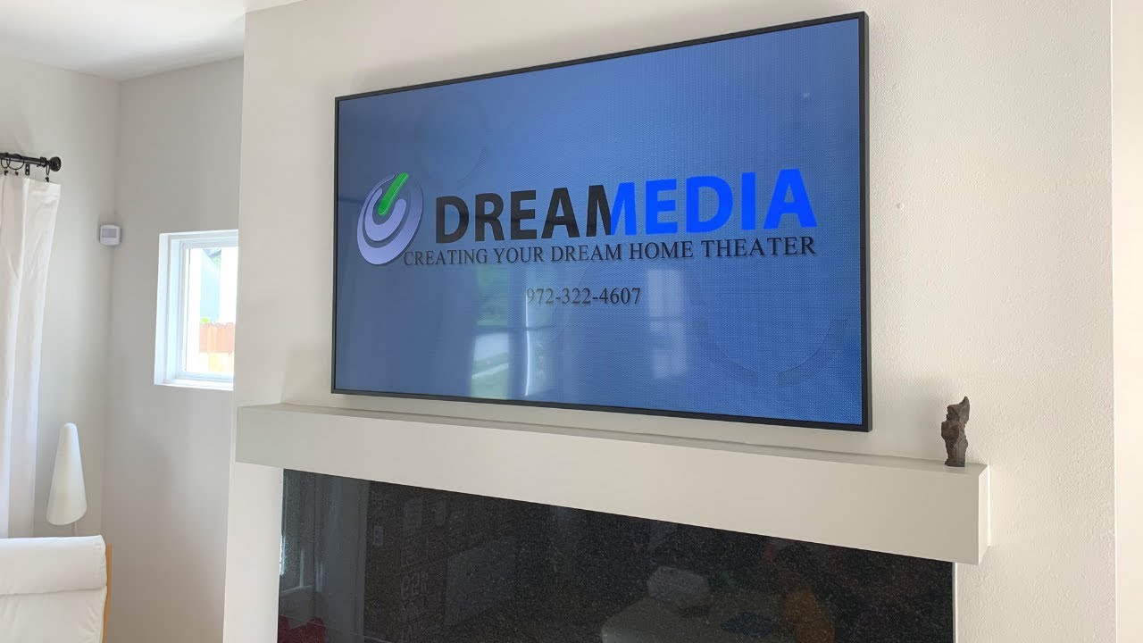 Frank Wall Mounting Samsung Frame ART TV над камином со всеми СКРЫТЫМИ проводами