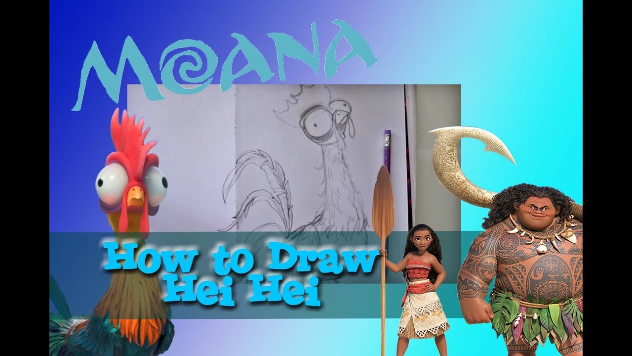 How to Draw HEI HEI the Chicken from Disney's MOANA - @dramaticparrot