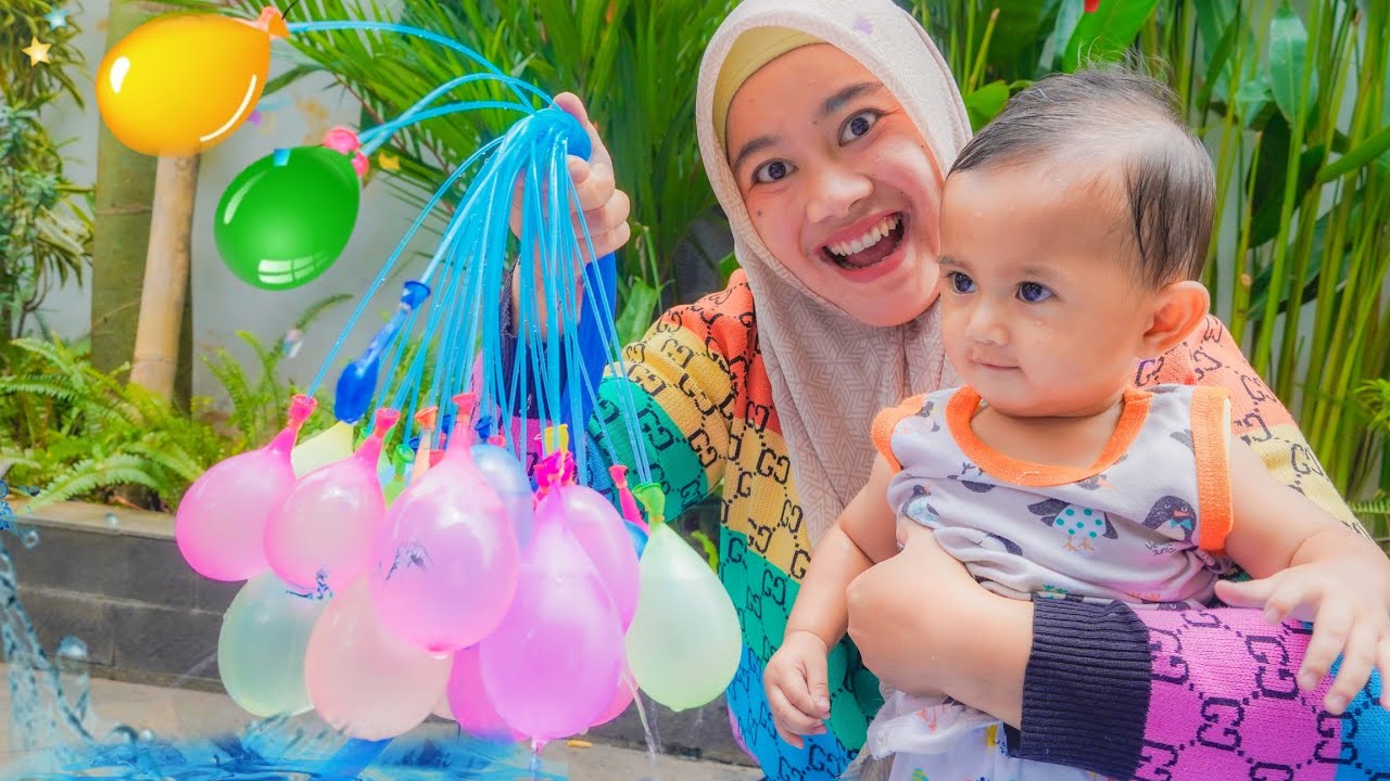 MAIN ISI BALON AIR DAN BALON ROKET 🎈BERSAMA BAYI AZAM | Ali vlog