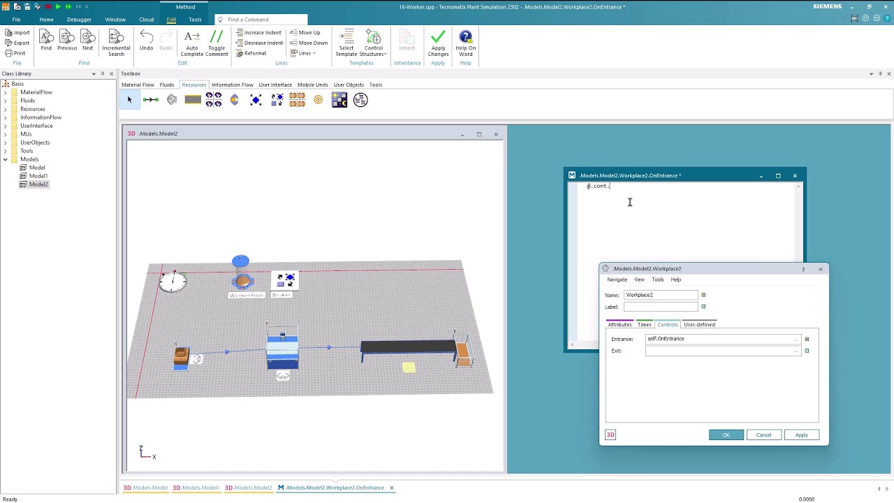 Plant Simulation 16 - introduction to workers