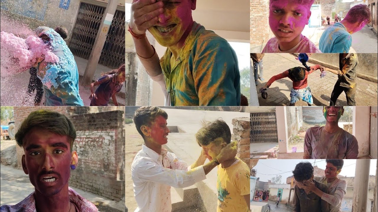 Holi Mein Sabka Bhoot Bana Diya🌈Mangu Ka Bhi banaya bhoot😂 fir kiya Kamar Tod Operation watch full😁