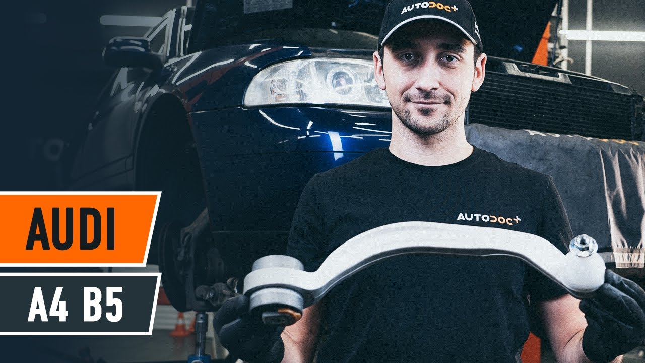 Kuinka vaihtaa etualatukivarsi AUDI A4 B5 Sedan -merkkiseen autoon [AUTODOC -OHJEVIDEO]