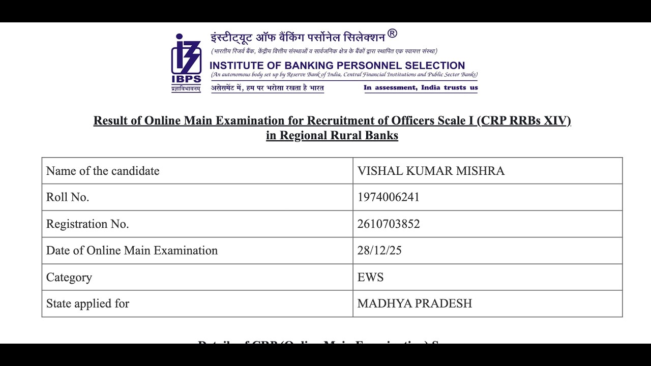 My RRB PO Mains Scorecard ||