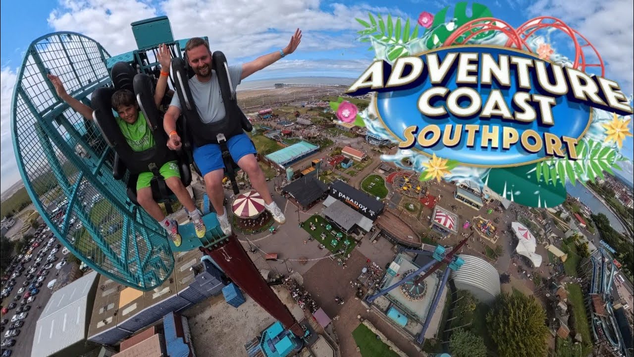 We went to ADVENTURE COAST SOUTHPORT! | Full Tour and On Ride POVs Summer 2025