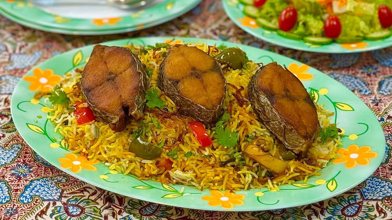 Delicious and aromatic fish biryani tutorial آموزش کامل بریانی ماهی خوش عطر و لذیذ’بریانی سمک 