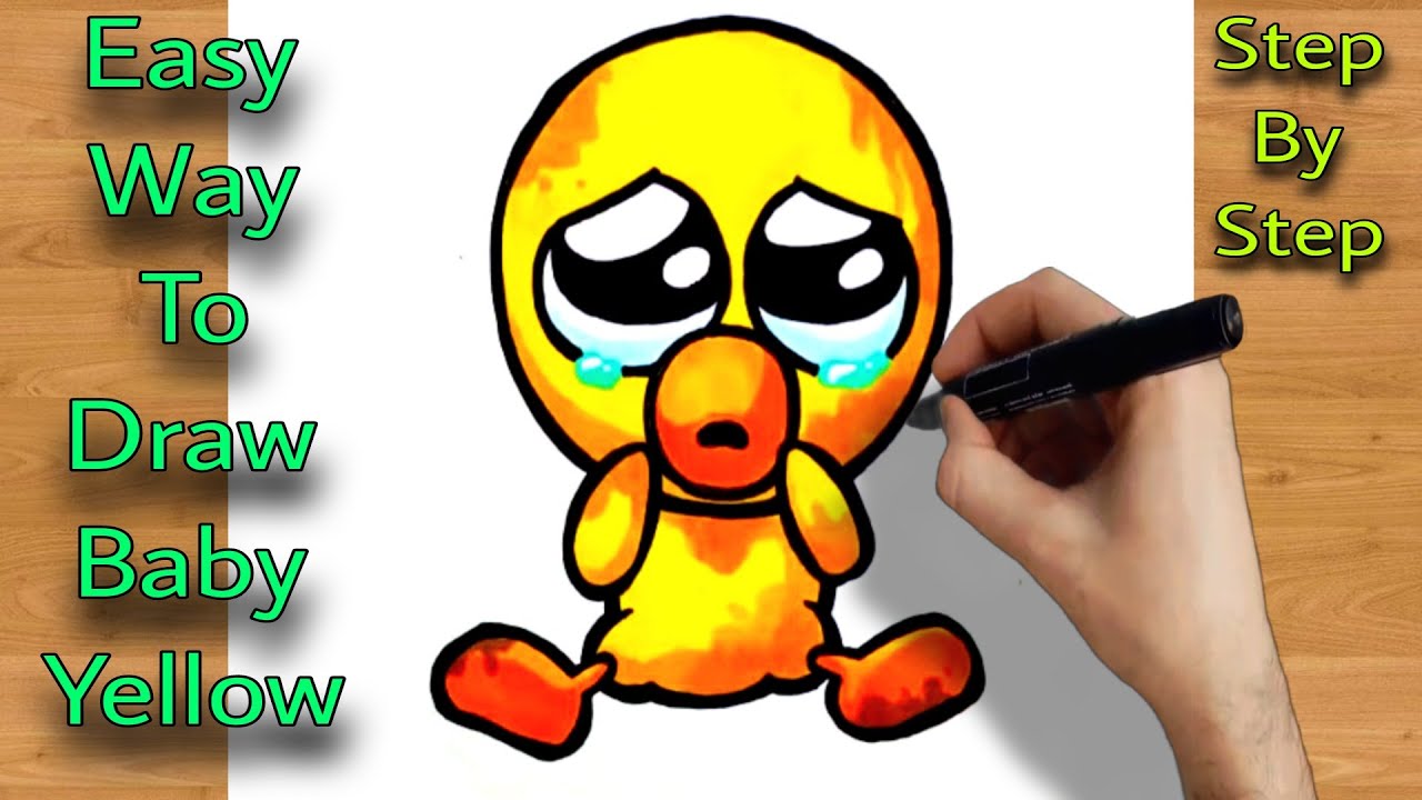 How to Draw Baby Yellow from Rainbow Friends - Roblox Drawing