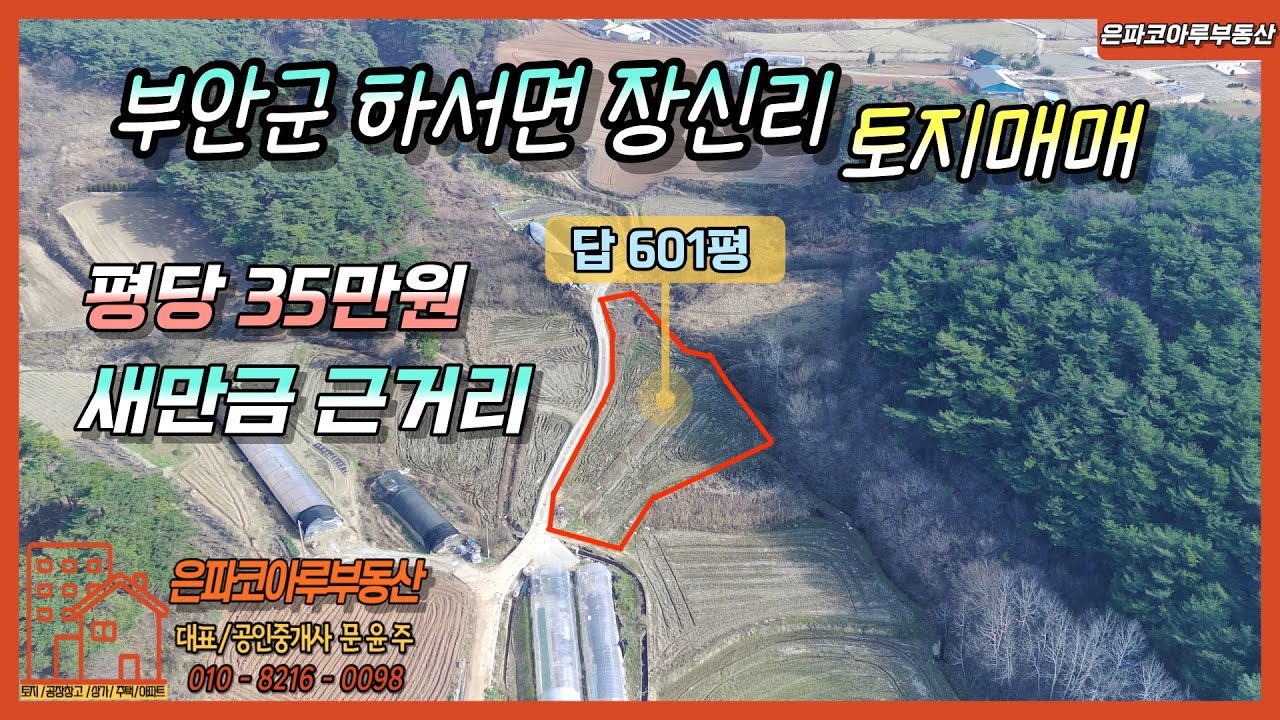[토지매물]부안군 하서면 장신리 토지매매/새만금,국제신항만 10분내 이동/주택부지,투자용추천(은파코아루부동산 010.8216.0098)