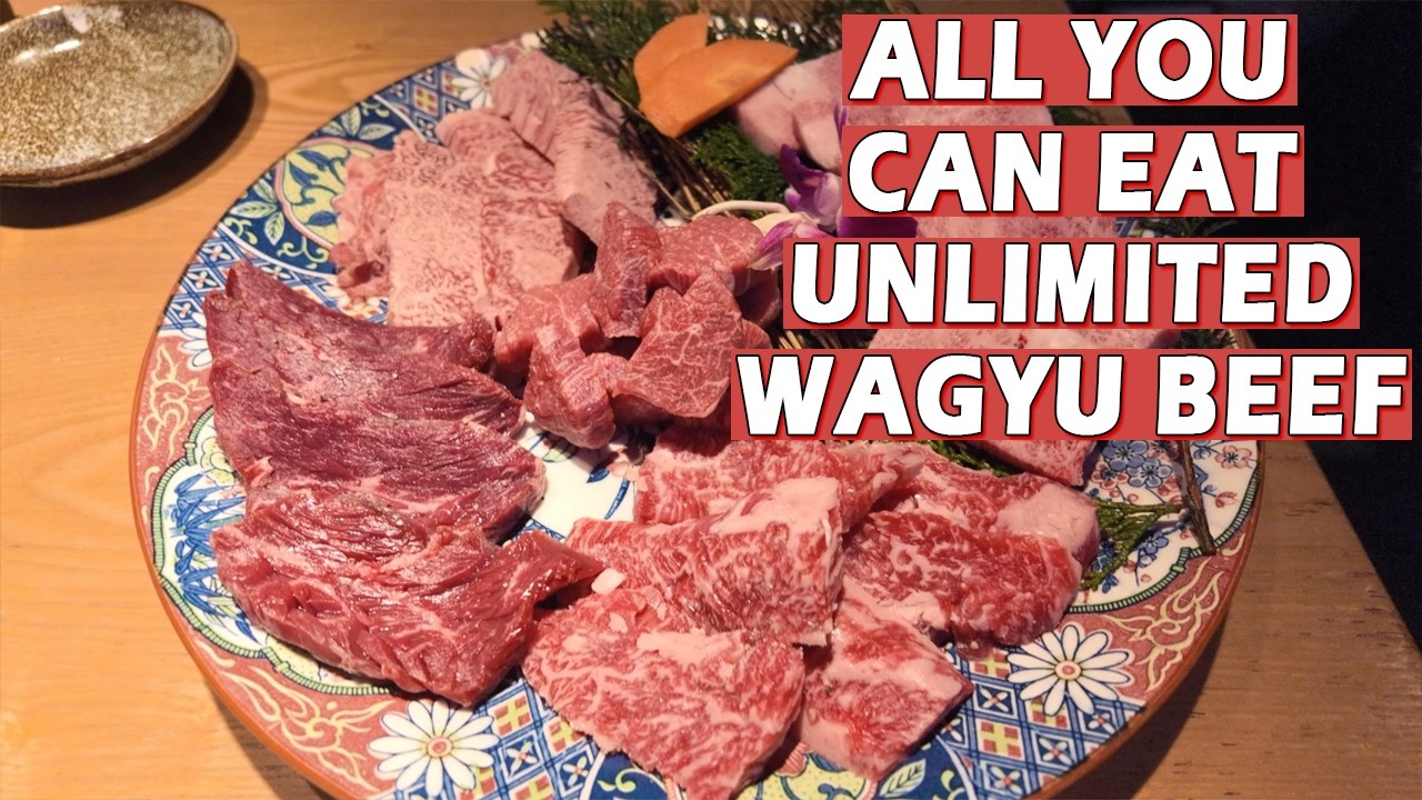 Unlimited Wagyu beef in Namba, Osaka