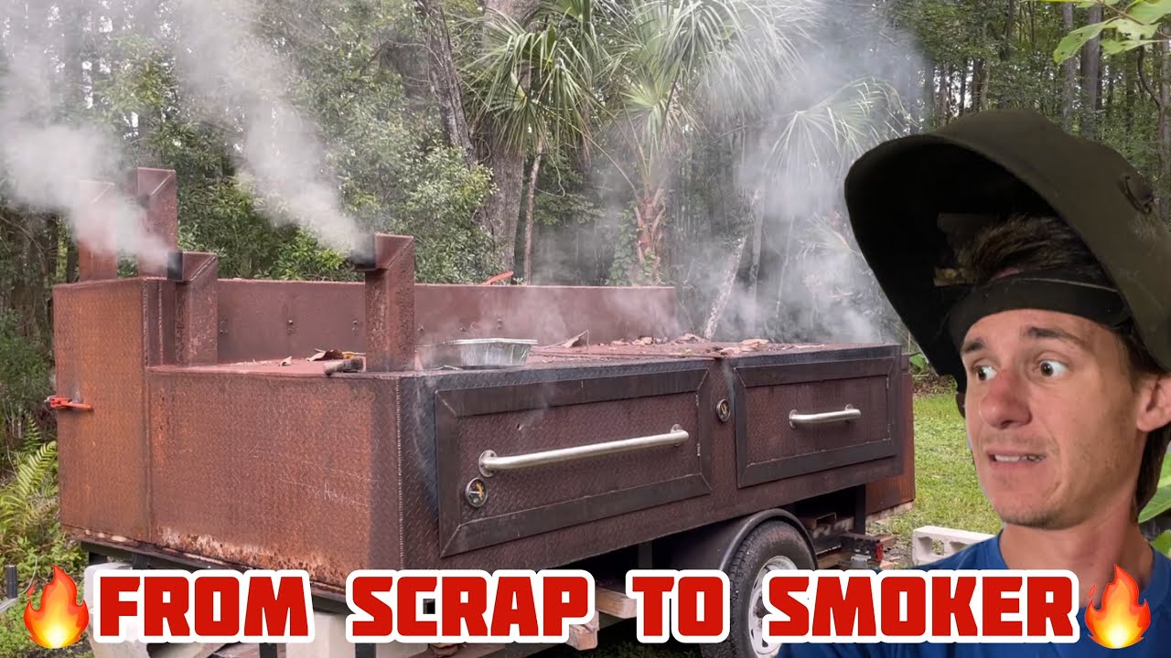 💨 MASSIVE Smoker Built with Upcycled Metal 💨