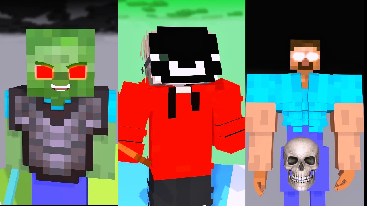 Minecraft - EVOLUTION ; ZOMBIE VS STEVE  | Tiny Craft