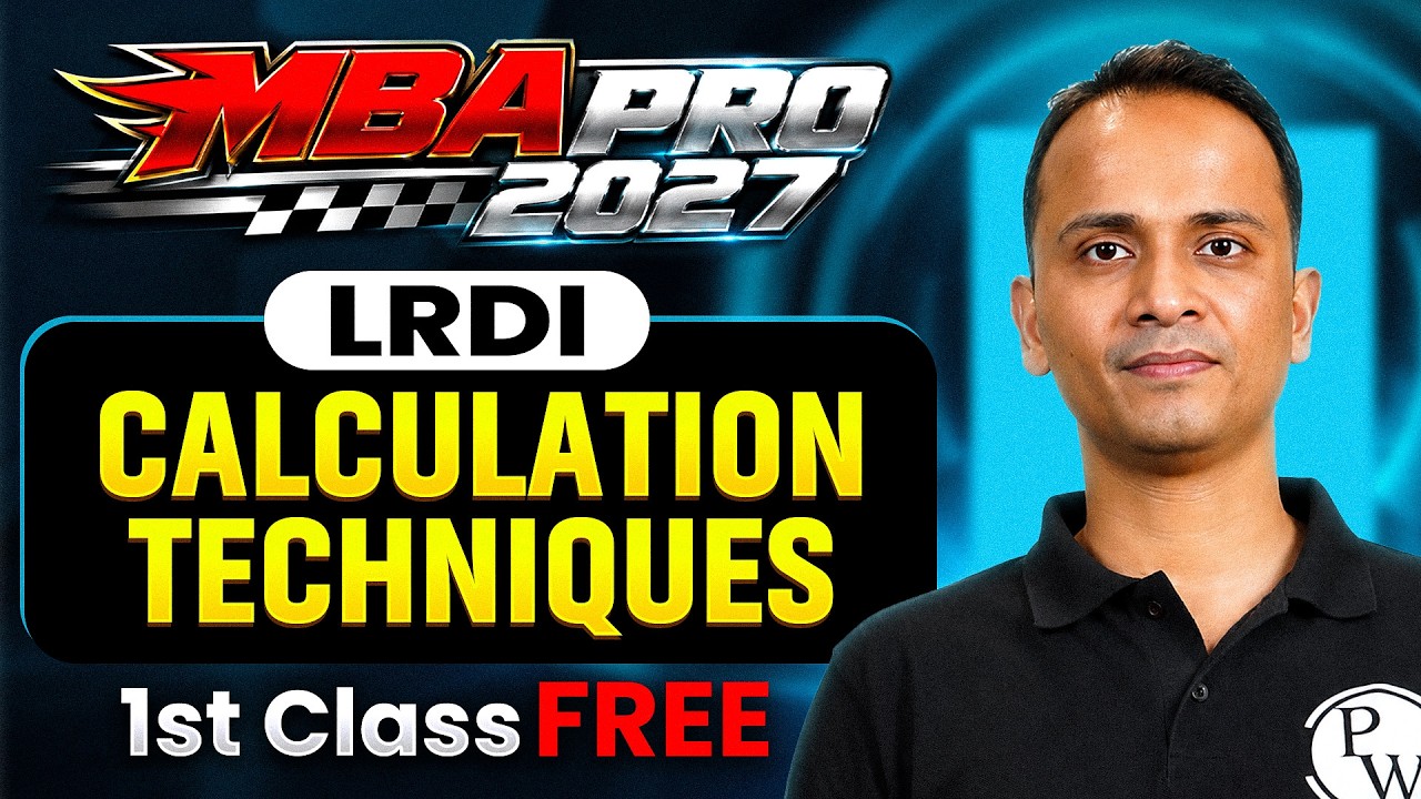CAT 2027 LRDI Preparation 🔥 | Master Calculation Techniques | 1st Class FREE | MBA Pro 2027
