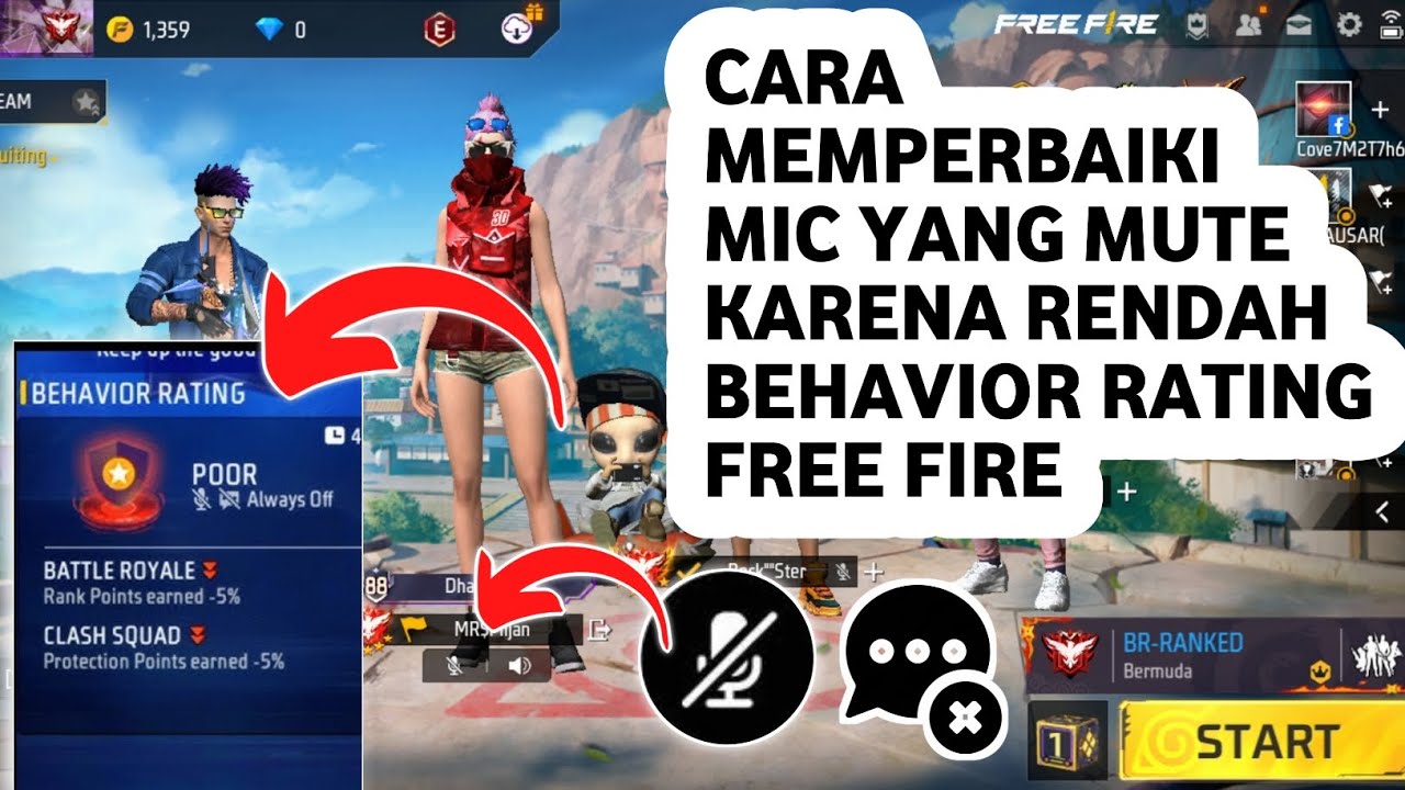 Cara Memperbaiki Masalah Mikrofon Mati Karena RATING PERILAKU Rendah di Free Fire