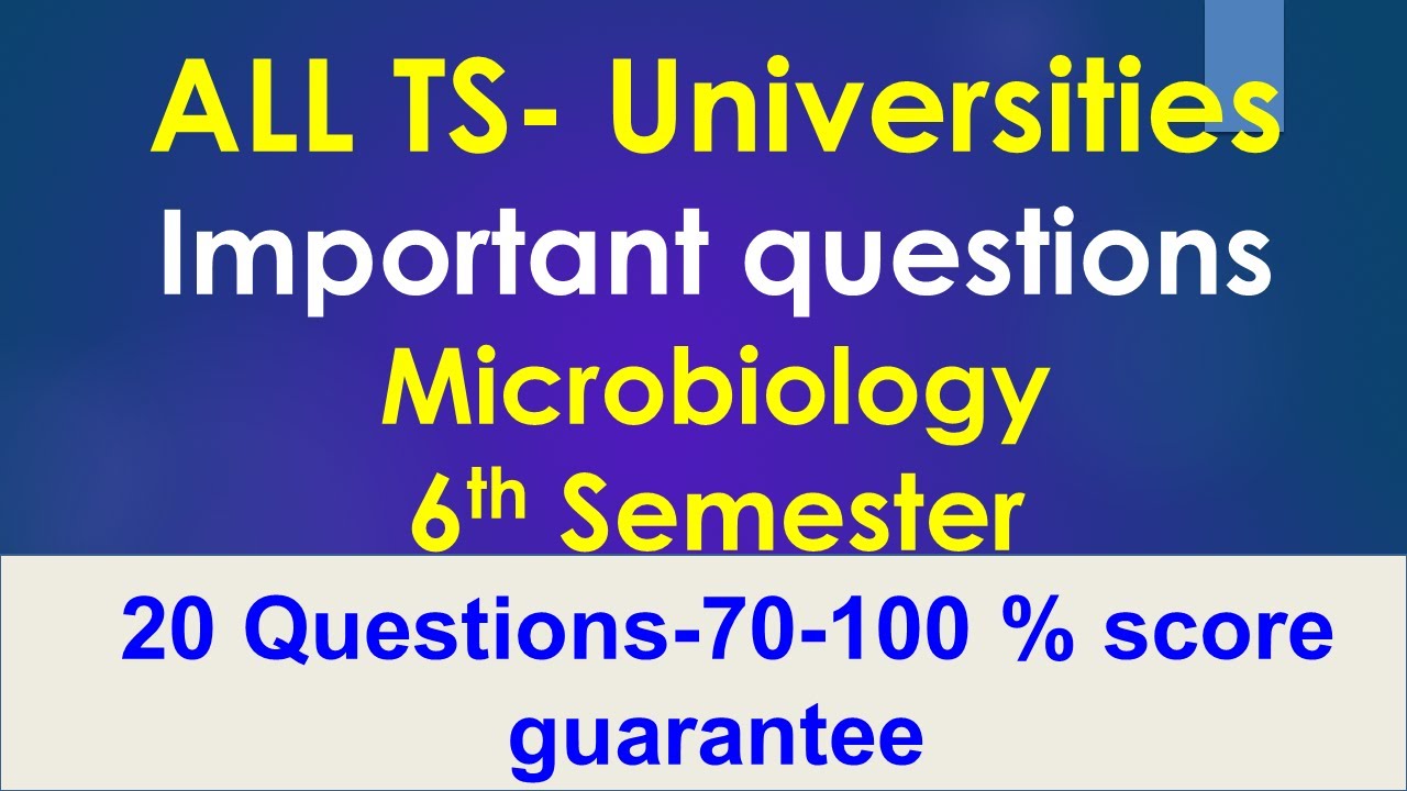 Important questions of microbiology|  6th Semester-Telangana state universities | HSR bioinfo