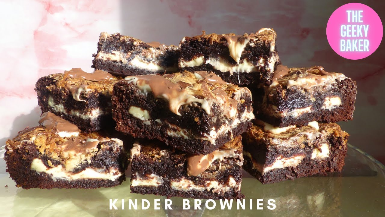 HOW TO MAKE KINDER BROWNIES | Kinder Brownies Recipe | Kinder Baking Recipes | THE GEEKY BAKER