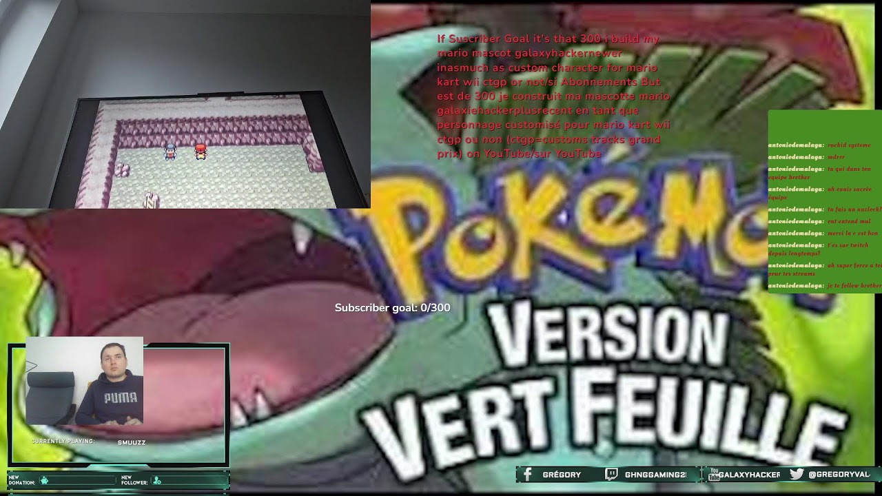 pokémon version vert feuille let's play FR 100% ep1