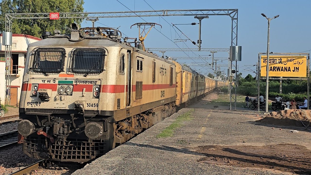 "Diverted 110kmph Action🔥"Diverted 14731/Kisan Express skips Narwana at 110kmph High-Speed with WAP7