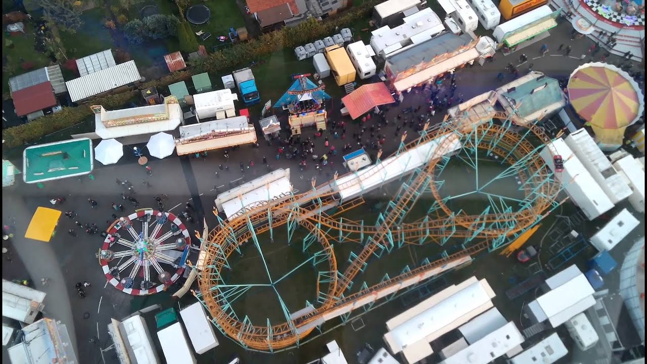 Bird`s eye view of Autumn Funfair Rheine (Germany/NRW) 19 October 2015
