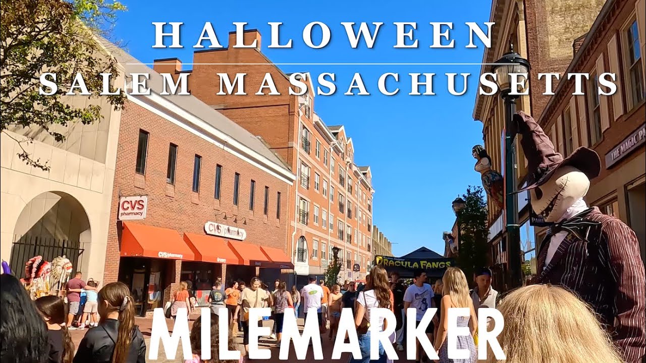 [4K] HALLOWEEN in Witch City | Salem, MA | Relaxing 4K City Walking Tour  with Binaural Sound