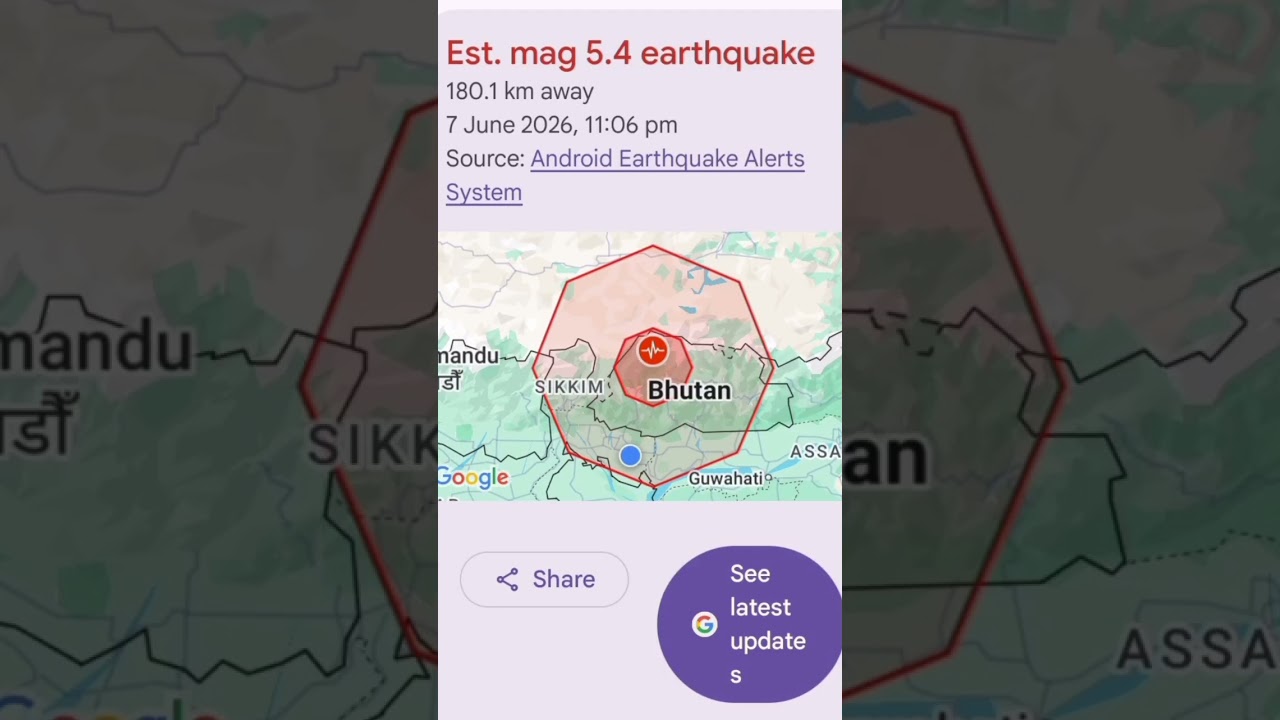 5.4 mag. earthquake near Punakha,Bhutan