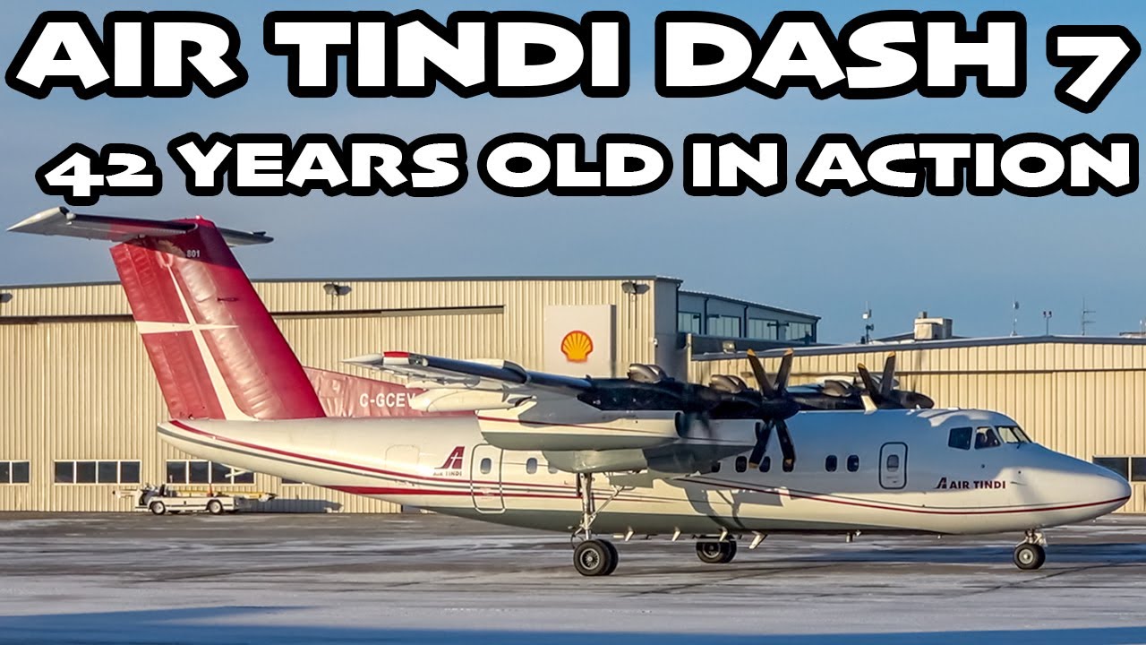 42 YEAR OLD QUAD DASH 7! Air Tindi De Havilland Canada Dash 7 action in Edmonton (YEG / CYEG)