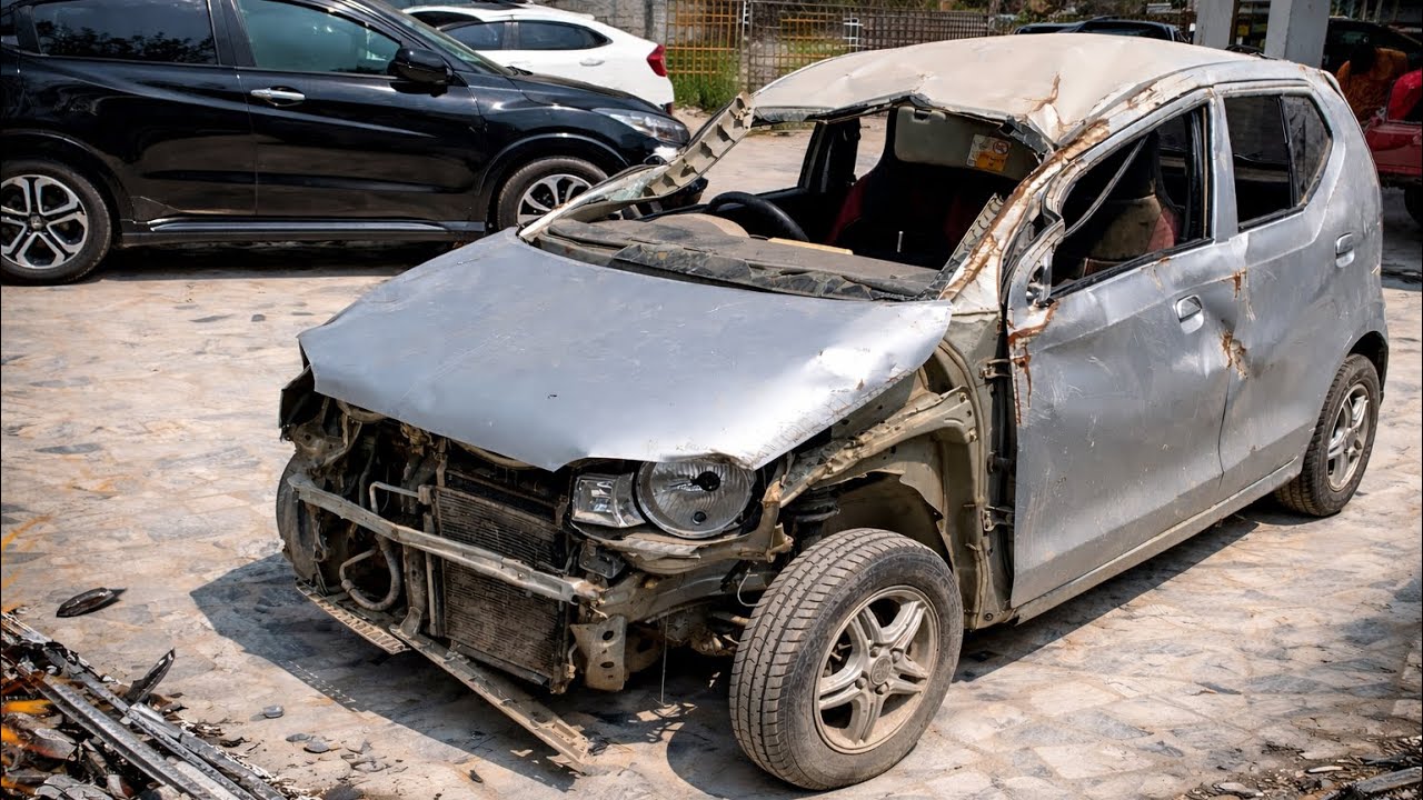 Toyota Alto Full Accident | Complete Damage Inspection & Rebuild Project