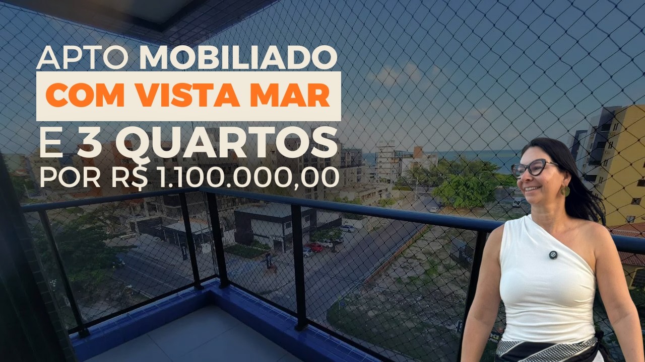 Apartamento em João Pessoa, Jardim Oceania, mobiliado, vista mar, 3 quartos por R$ 1.100.000,00