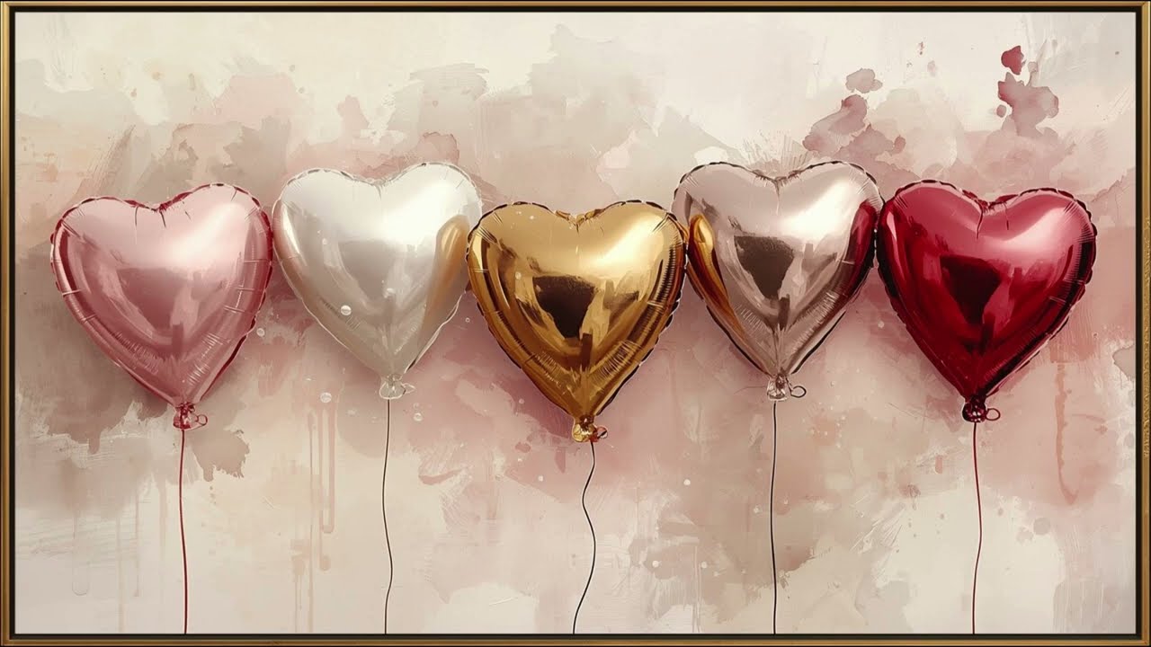 Valentine&rsquo;s Day Frame TV Art 4K  Vintage Roses, Red Hearts & Candlelight  Romantic TV Screensaver