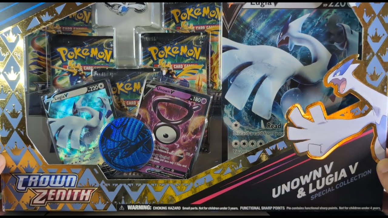 I opened the Crown Zenith Unown V and Lugia V Special Collection box