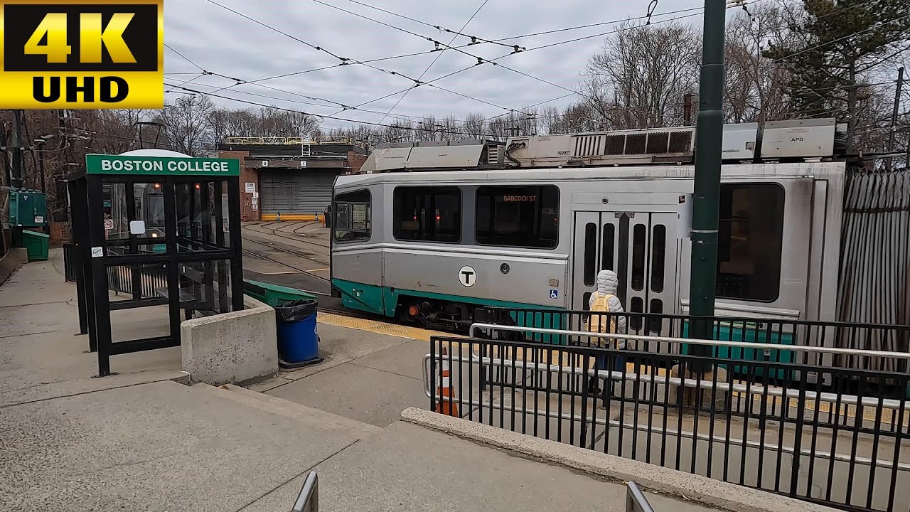 4K Walk in Massachusetts - Chestnut Hill Avenue MBTA Station to Boston College MBTA Station