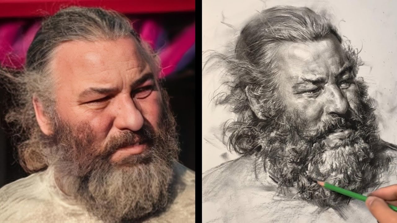 How to Draw A Man with Big Beard Step by Step | Portrait Painting Tutorials